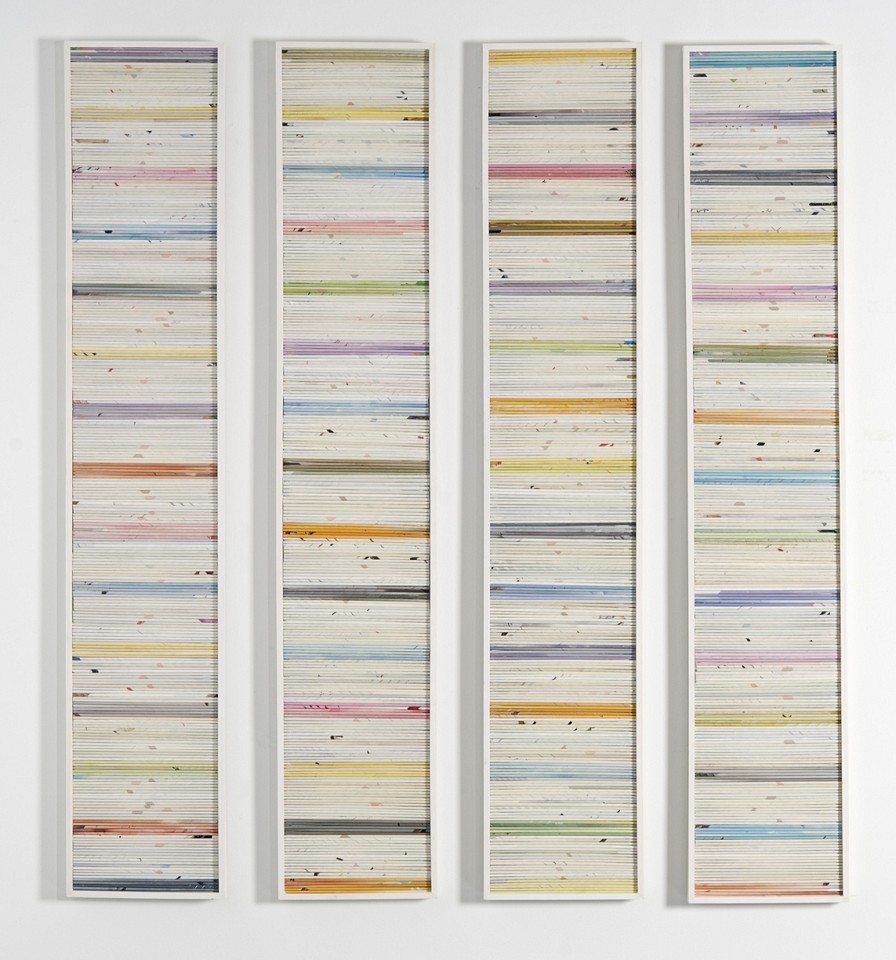 ALEJANDRA  PADILLA, Cuatro Modulos - Serie Papiros, 2001/10
collage on canvas, 57 1/8 x 9 7/8 in. (145 x 25 cm)
PA-C-0040