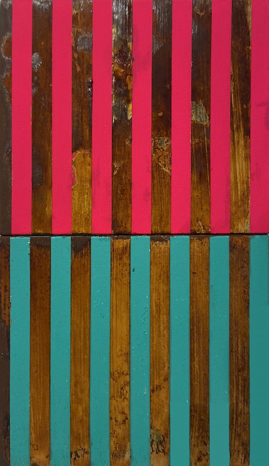 JOSE BECHARA, Sem titulo #233, 2023
acrylic and oxidation of steel on canvas, 15 5/8 x 9 3/4 x 2 1/4 in. (40 x 25 x 6 cm)
BJ-C-0141