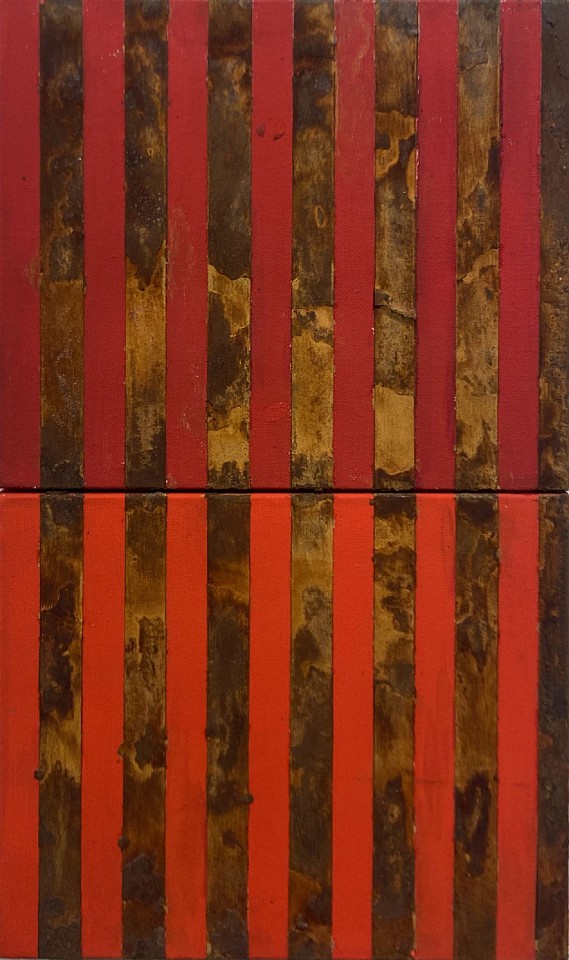 JOSE BECHARA, Sem titulo #236, 2023
acrylic and oxidation of steel on canvas, 15 5/8 x 9 3/4 x 2 1/4 in. (40 x 25 x 6 cm)
BJ-C-0144